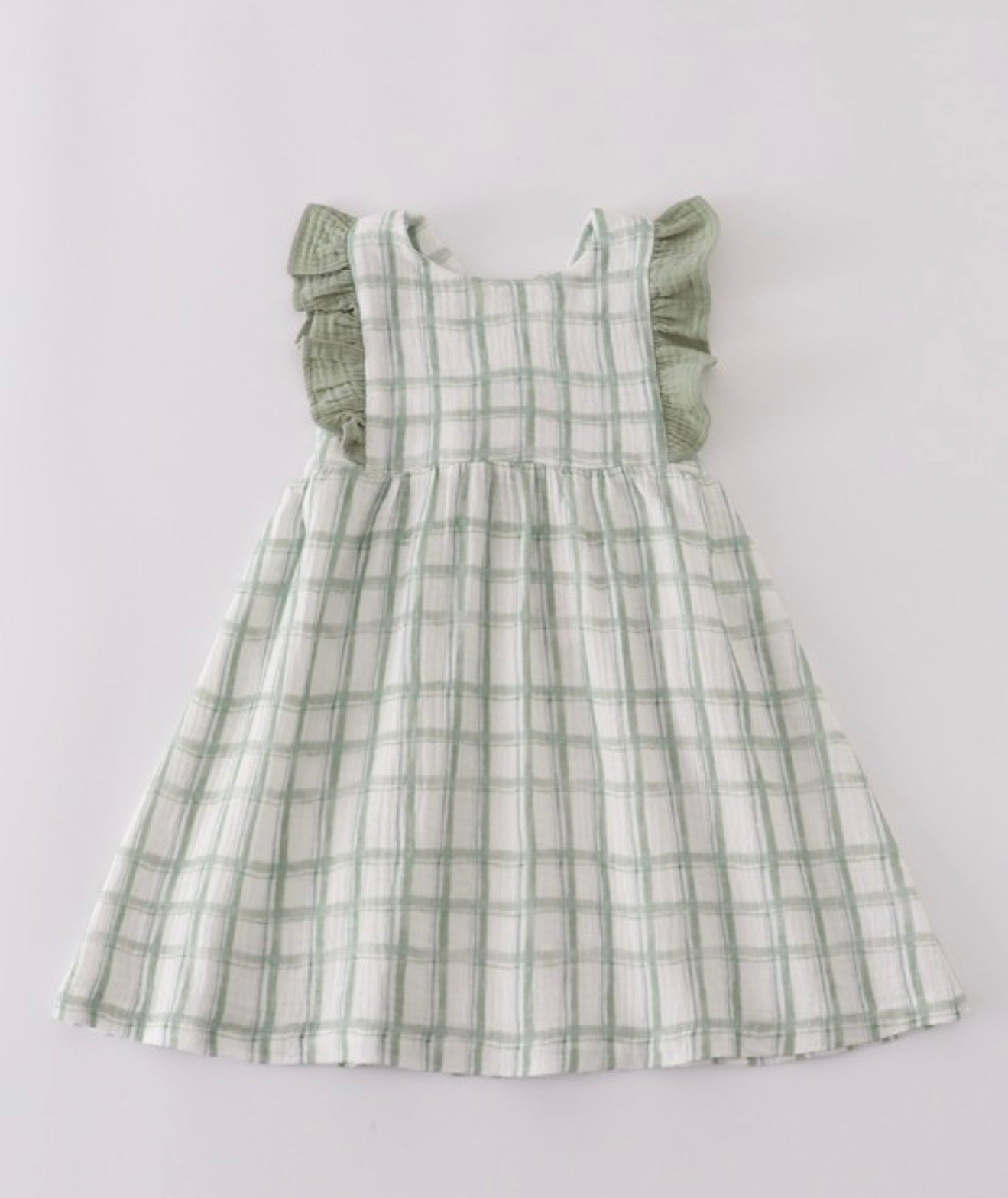 Green Ruffle Plaid Dress