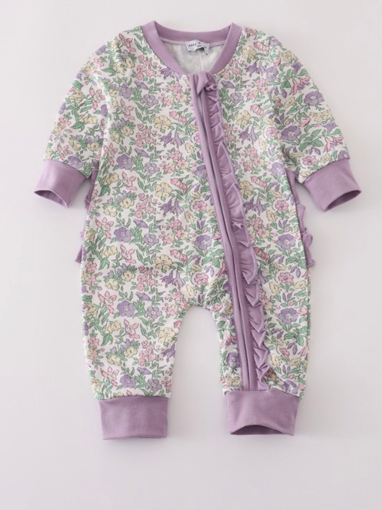 Purple Flower Ruffle Onesie