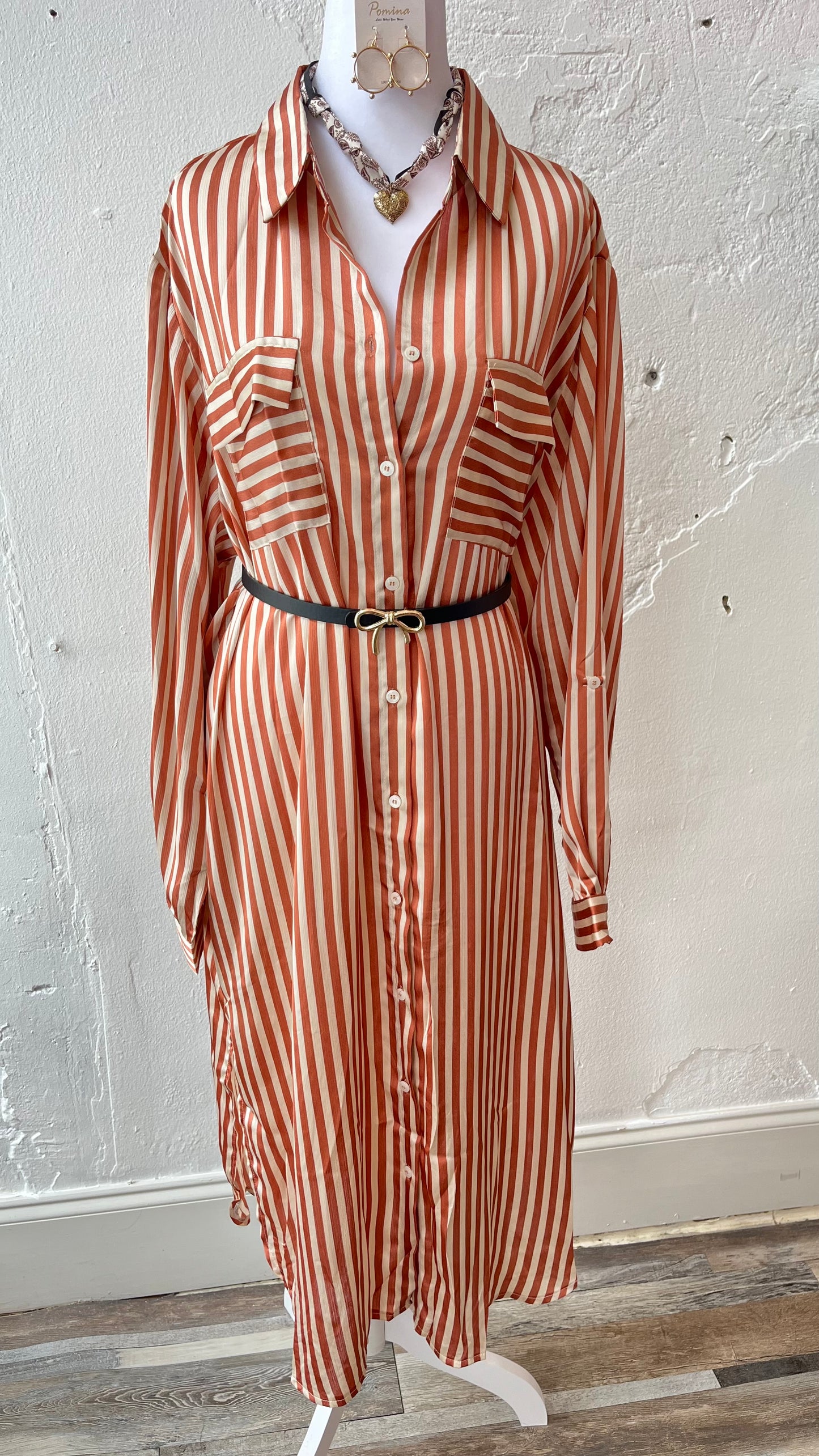 Plus Size Striped Dress