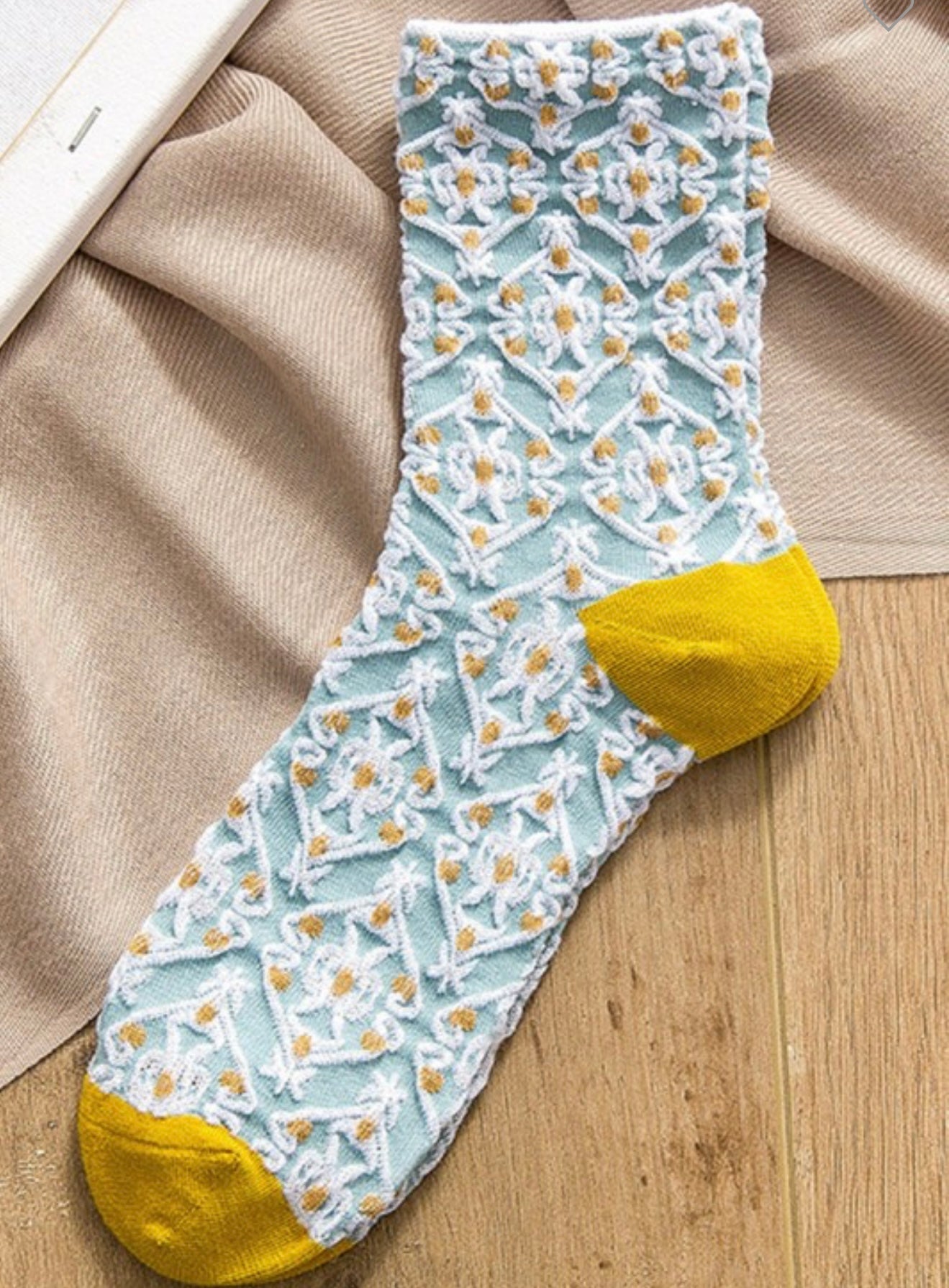 Blue & Yellow Floral Socks
