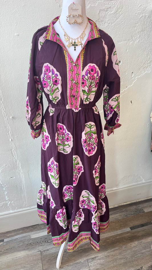 Flower Pattern Maxi Dress