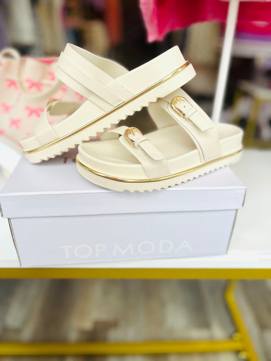 White & Gold Sandals