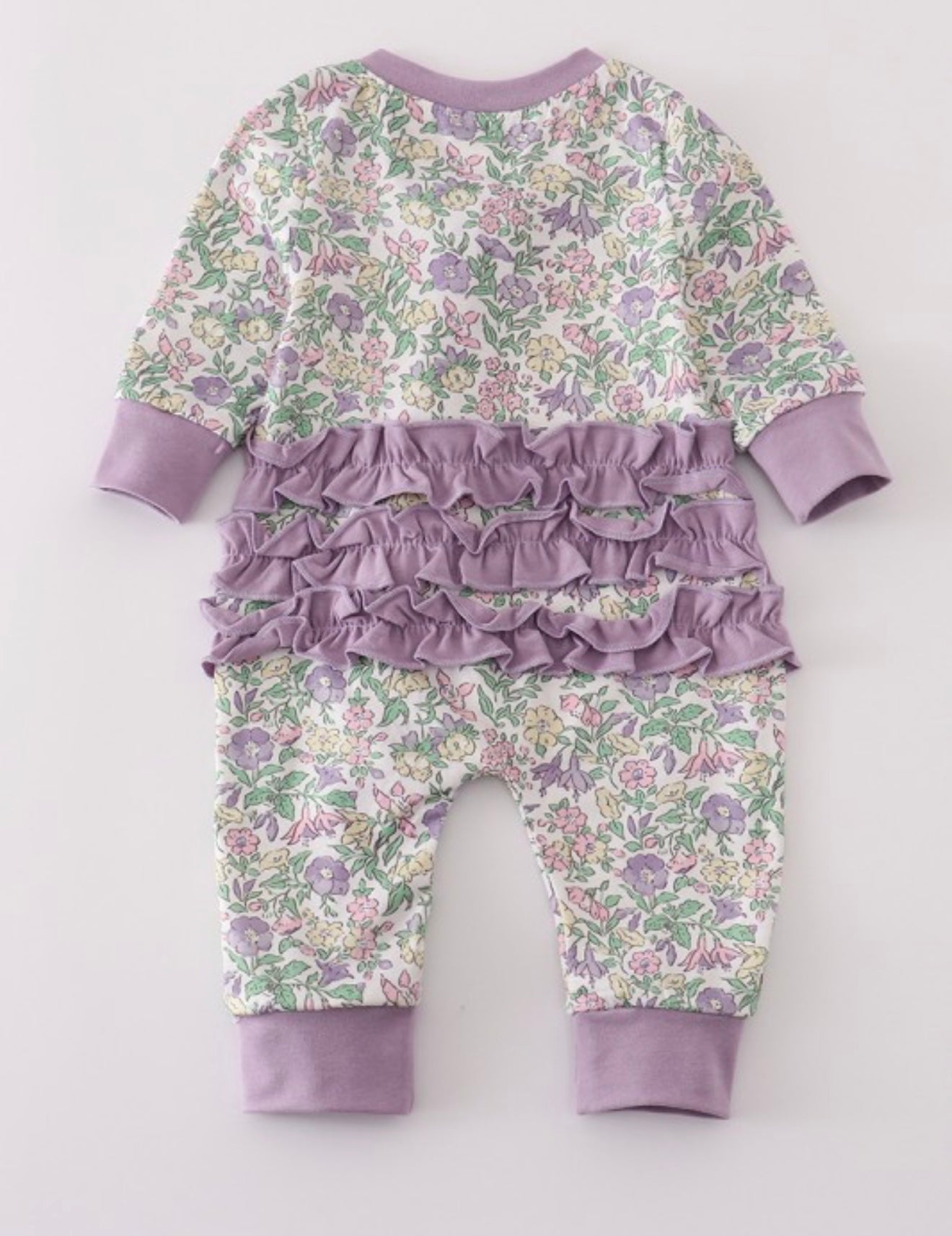 Purple Flower Ruffle Onesie