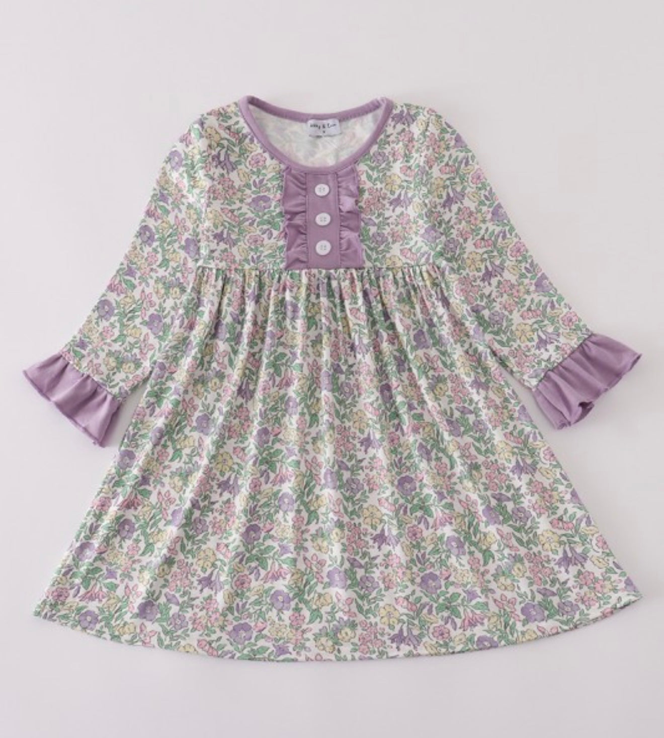 Purple Ruffle Flower Dress