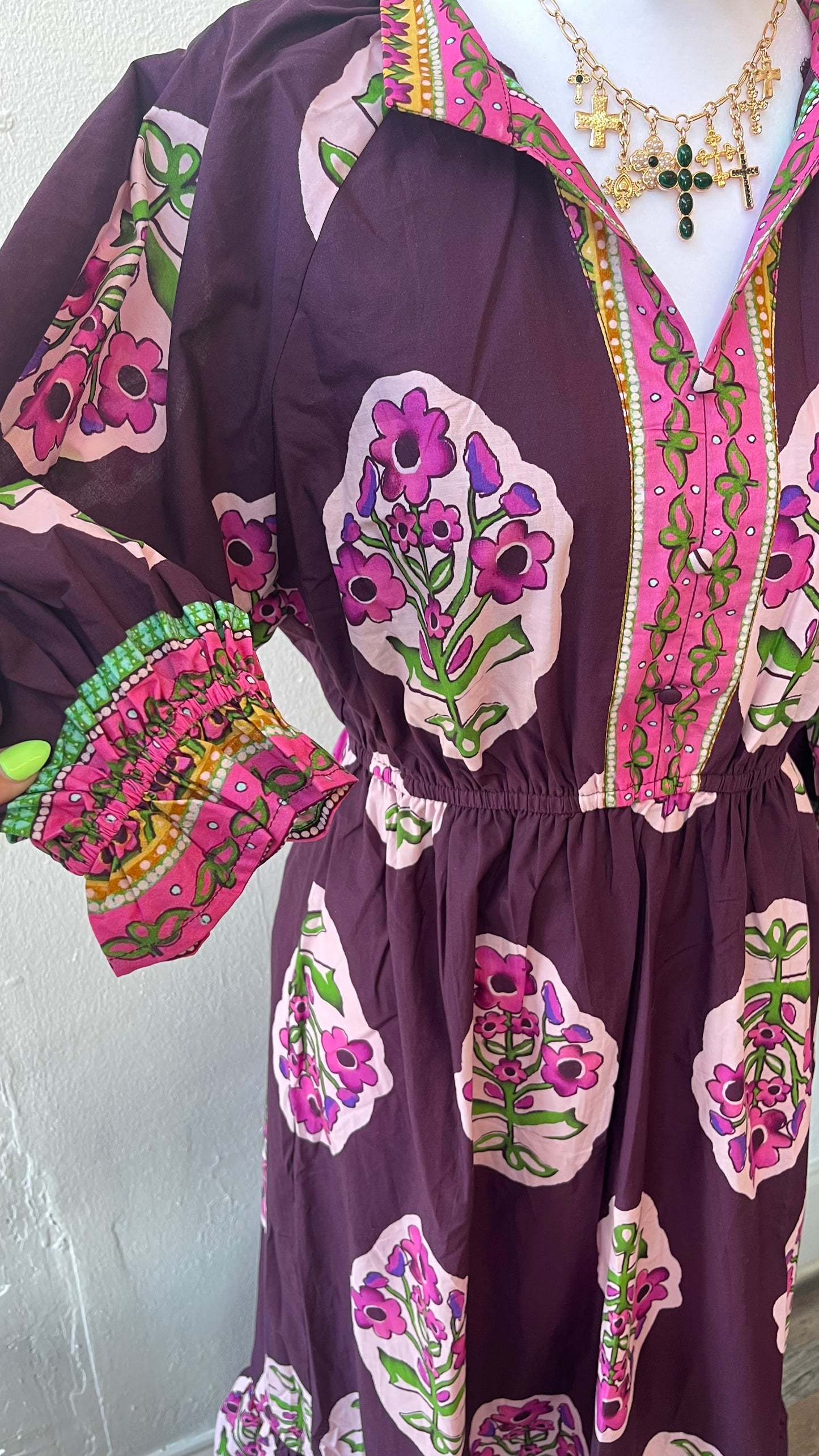 Flower Pattern Maxi Dress