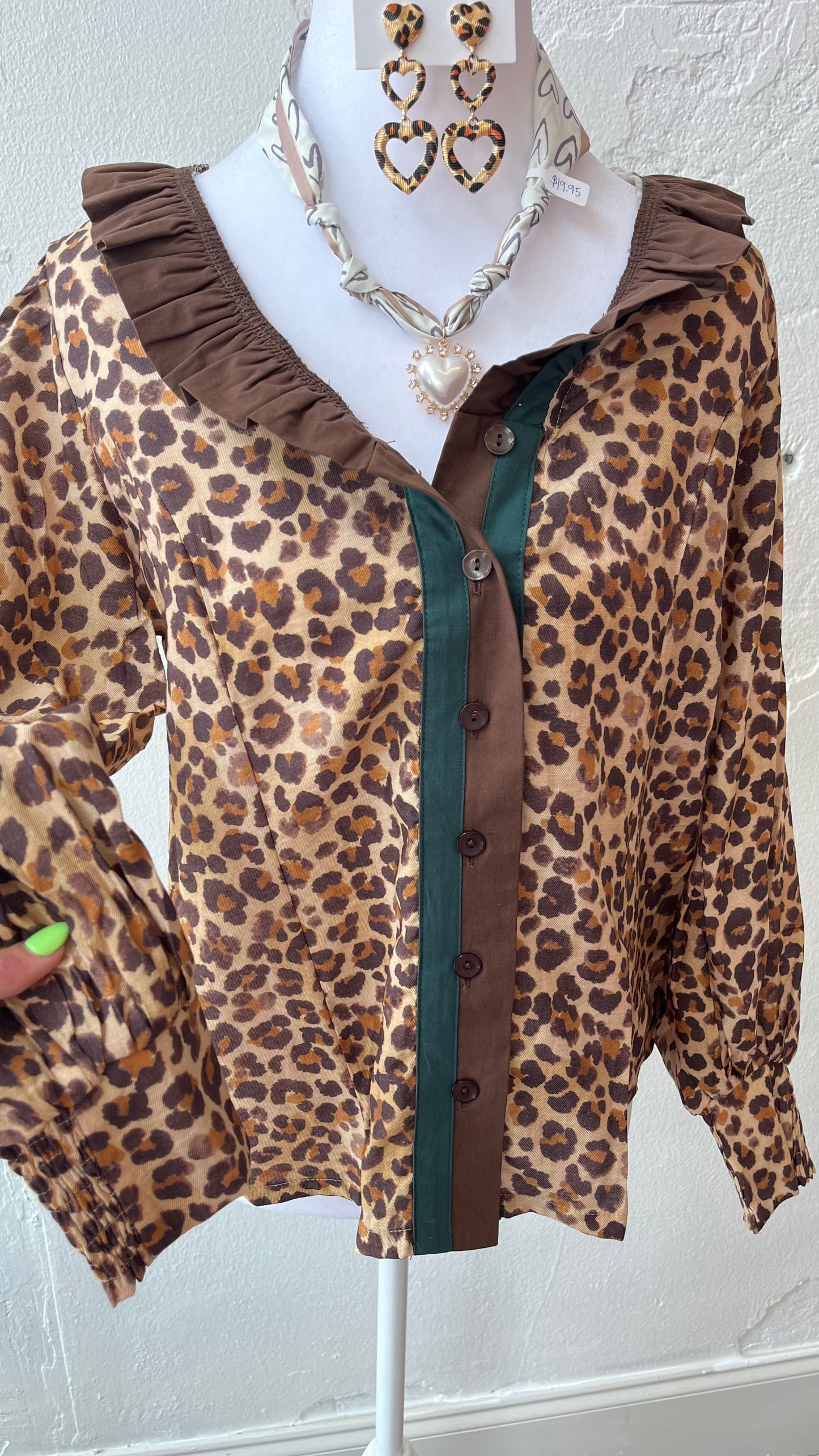 Ruffle Leopard Print Top