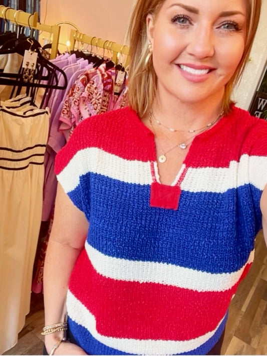 Red, White, & Blue Top