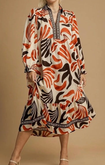 Orange & Brown Dress