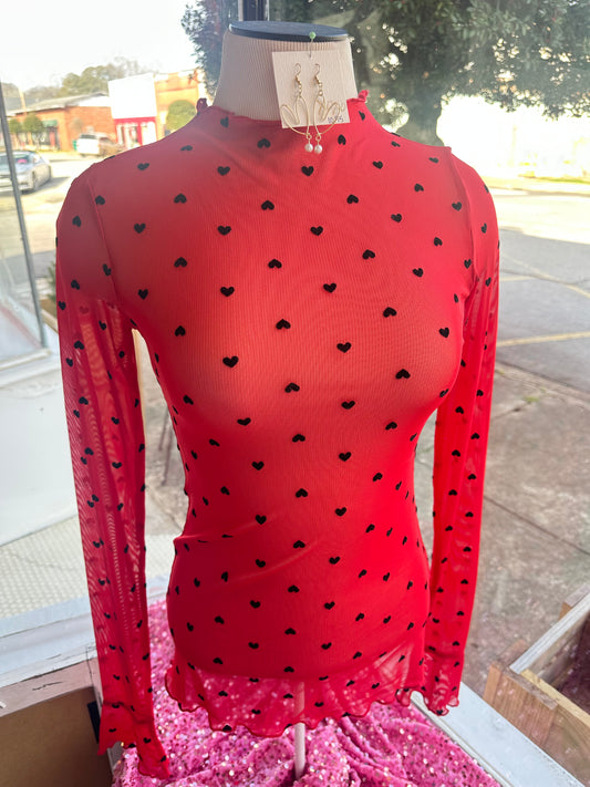 Heart Sheer Tops (3 colors available)