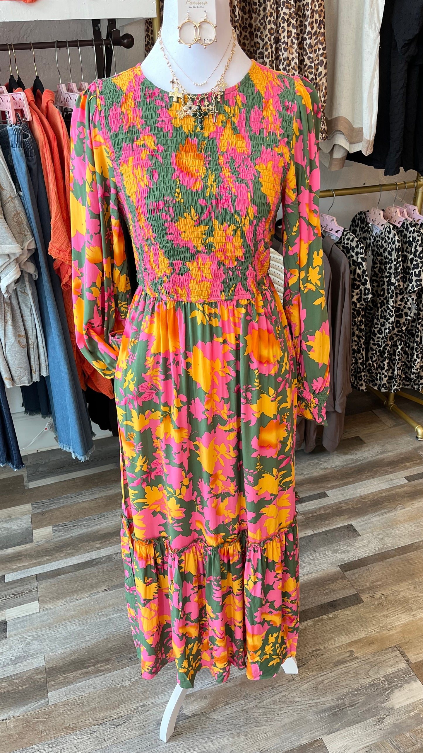 Fall Flower Maxi Dress