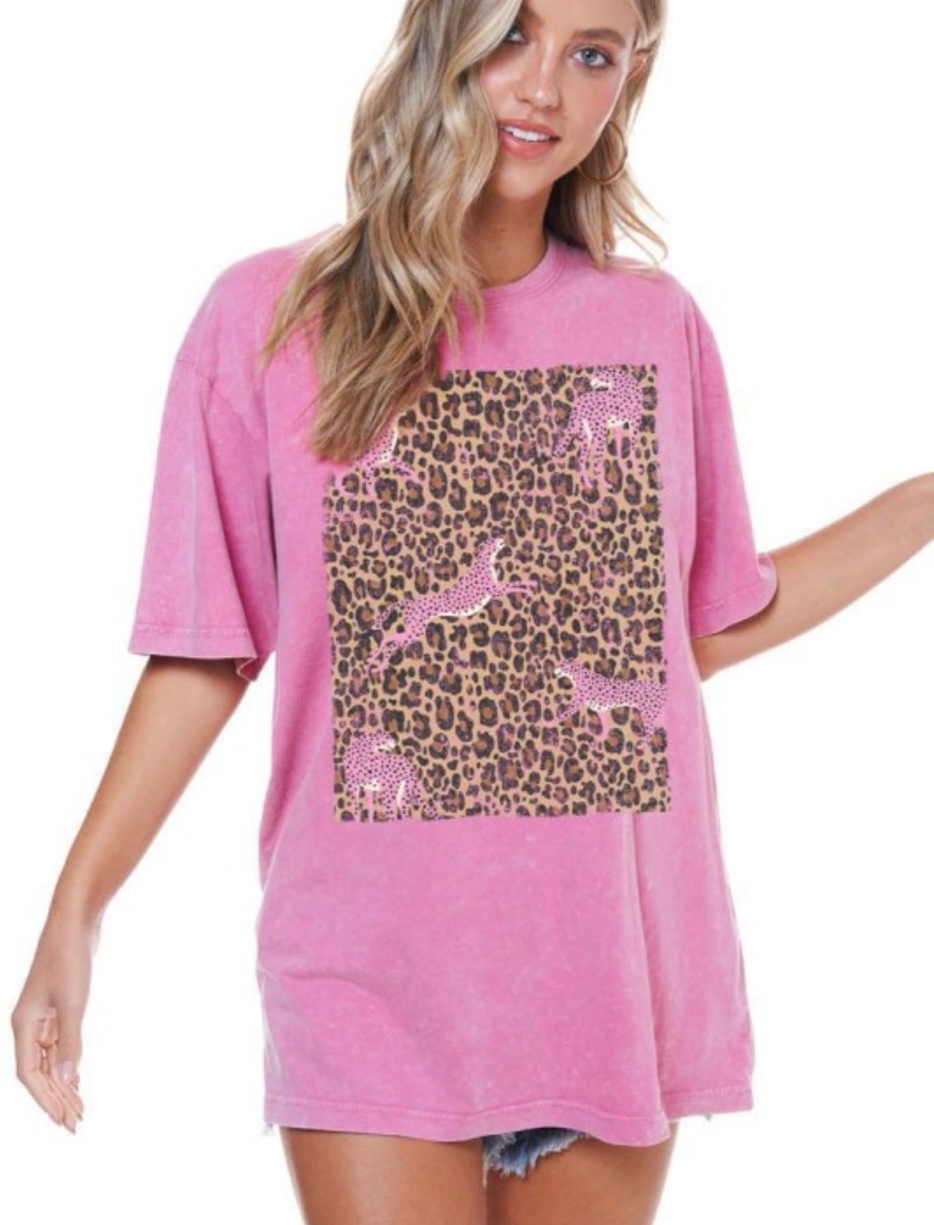 Pink Leopard Jaguar Tee