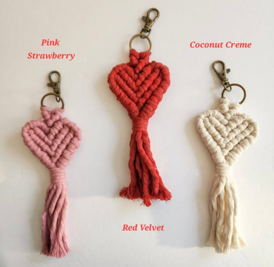 Heart Crochet Keychains
