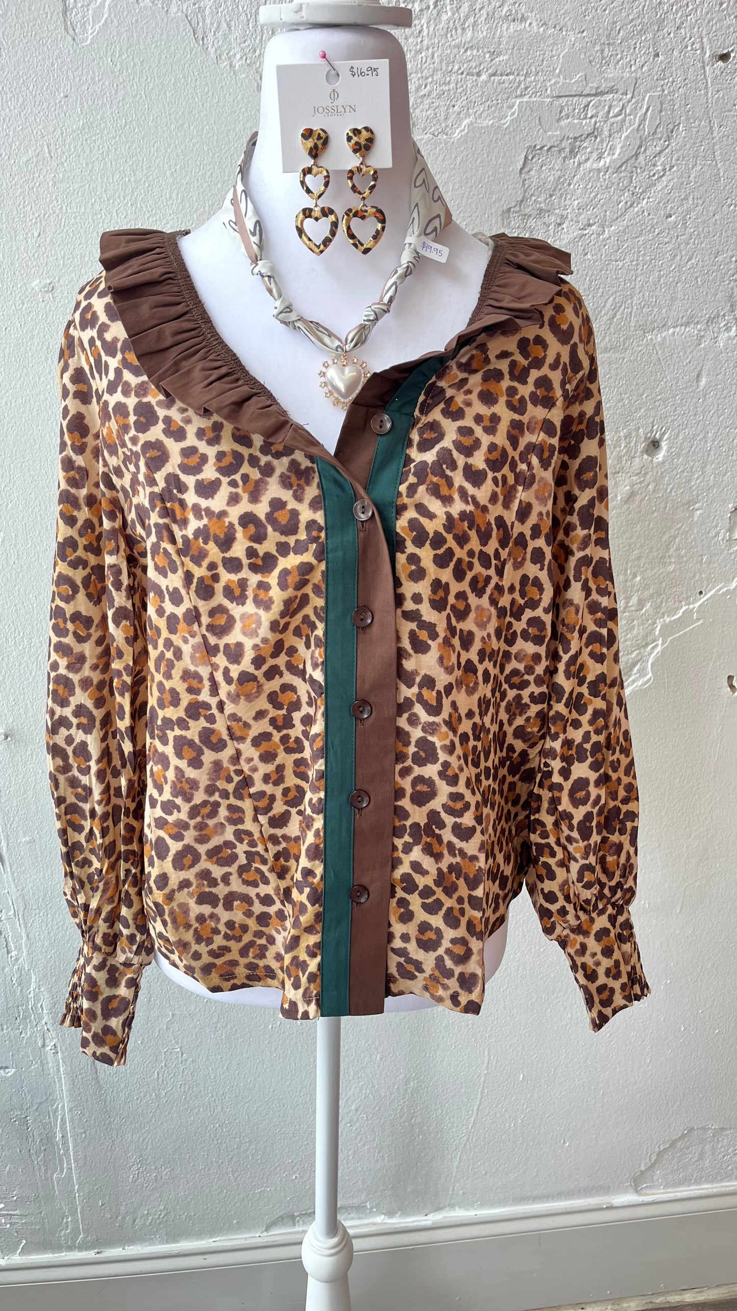 Ruffle Leopard Print Top