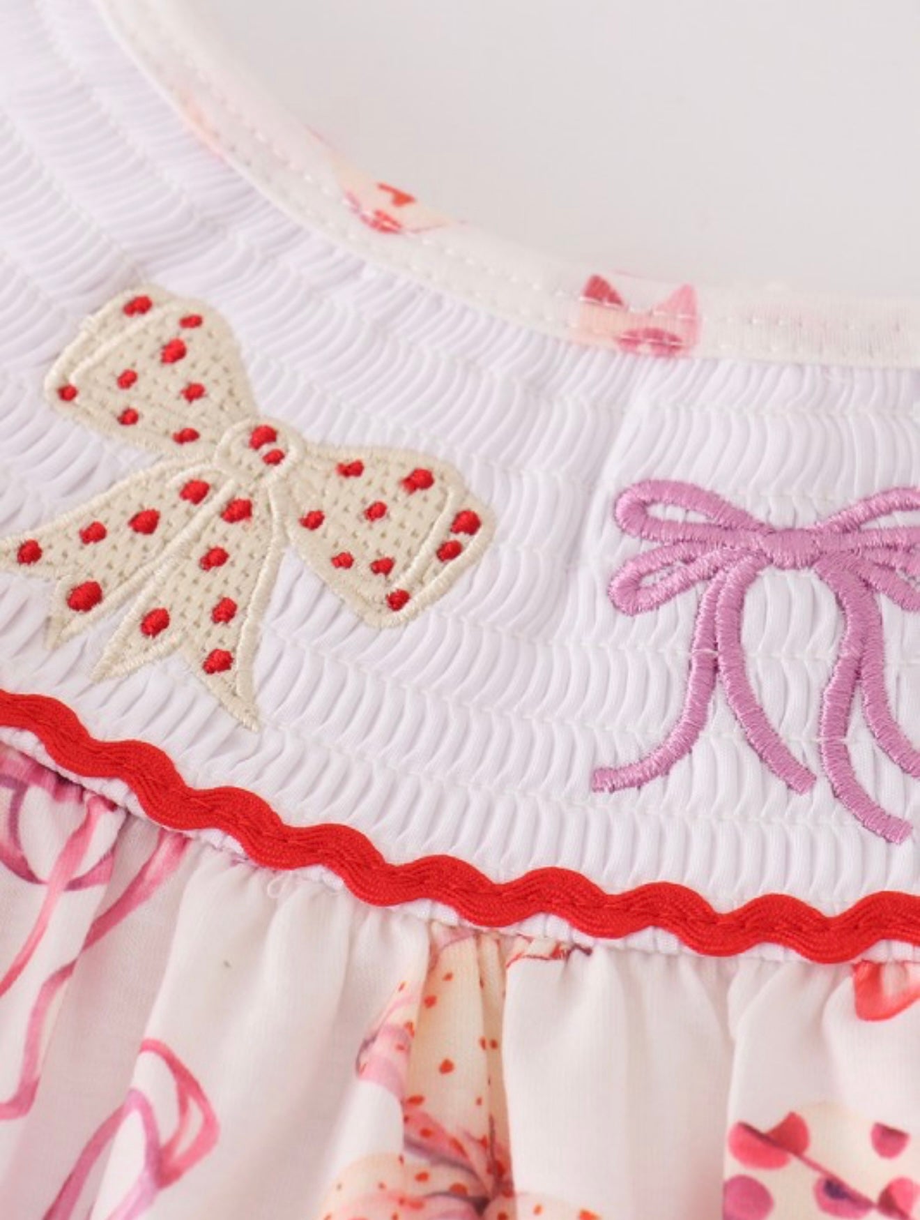 Pink & Red Bow Two Piece Outfit