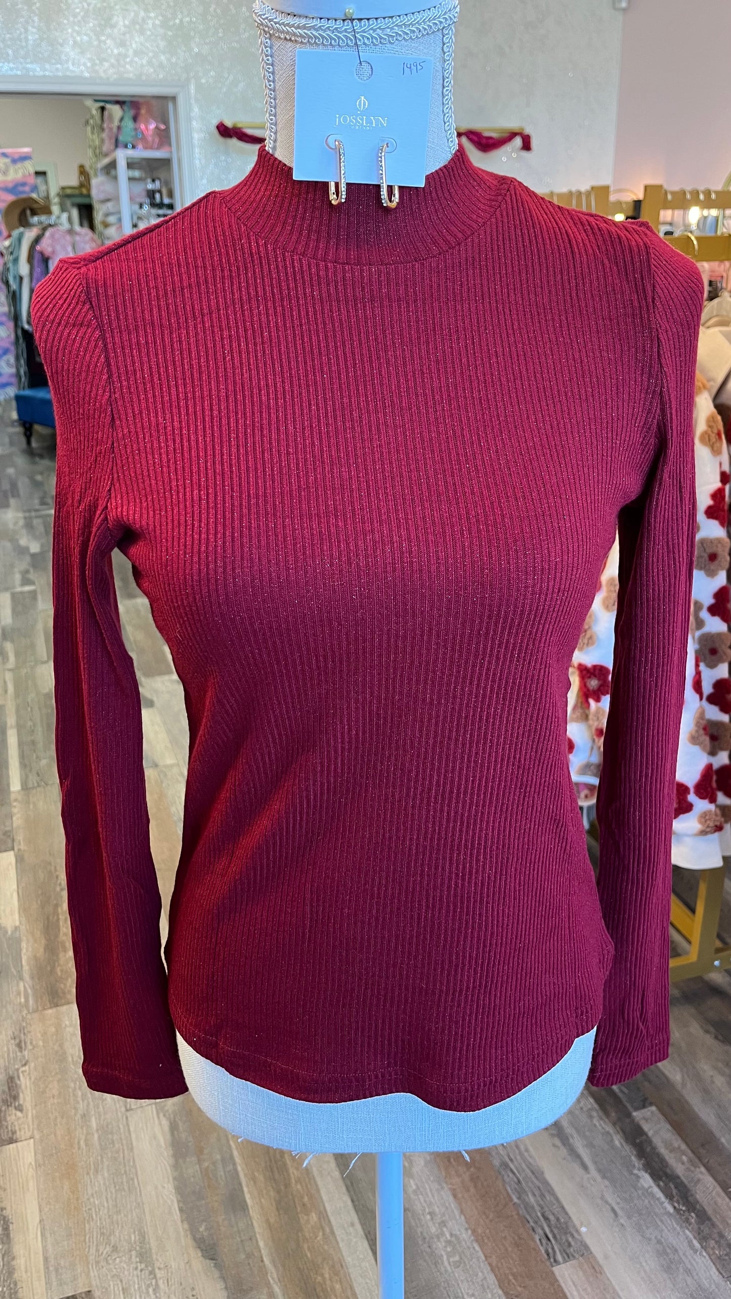 Maroon Shimmer Top