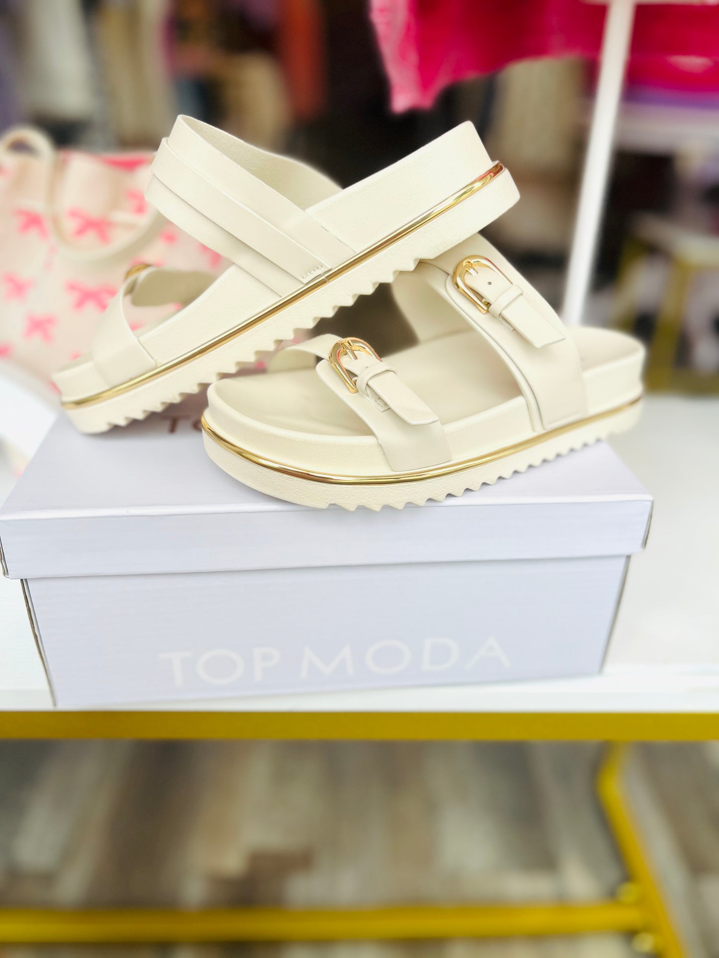 White & Gold Sandals