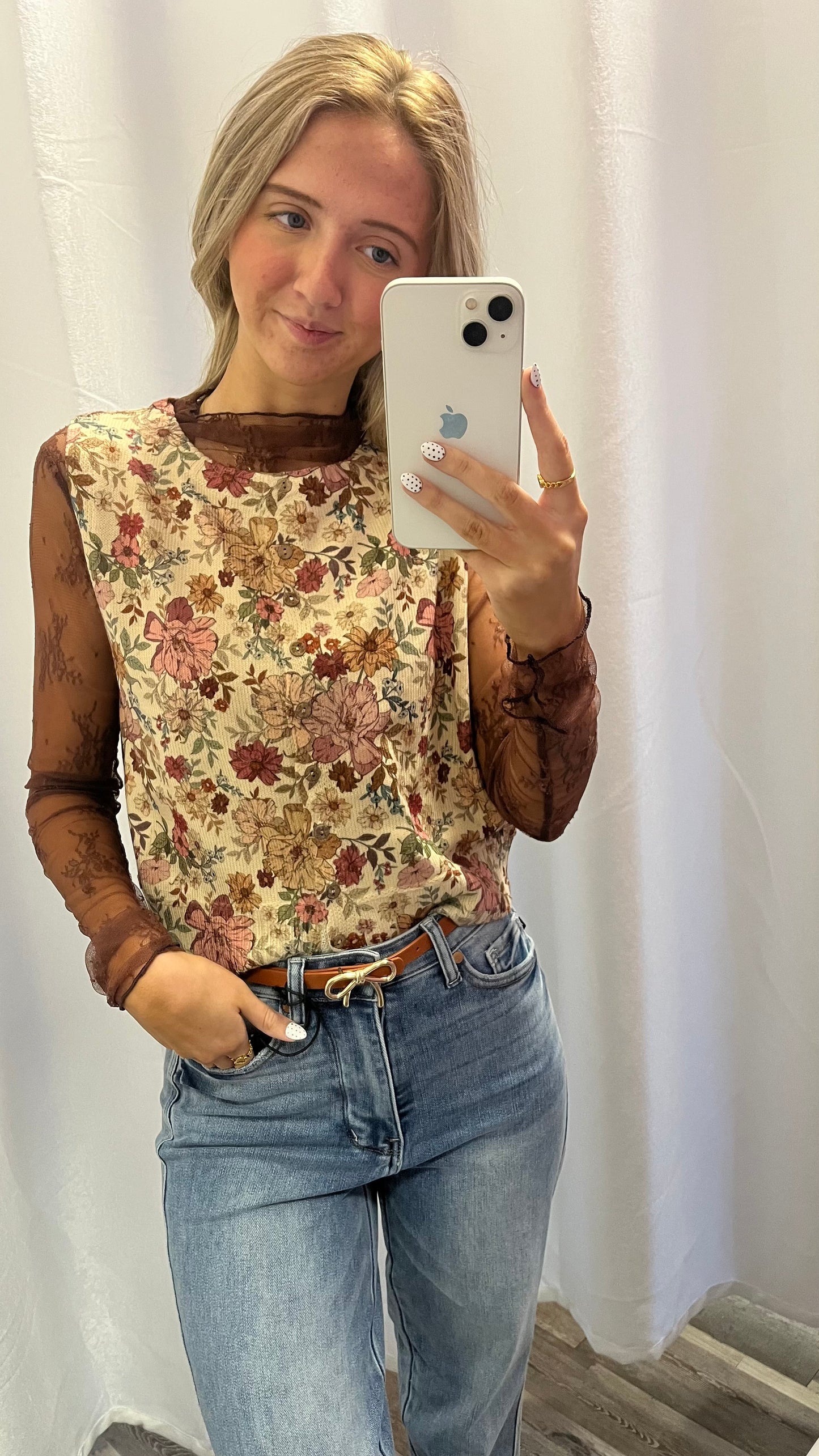 Flower Button Up Vest