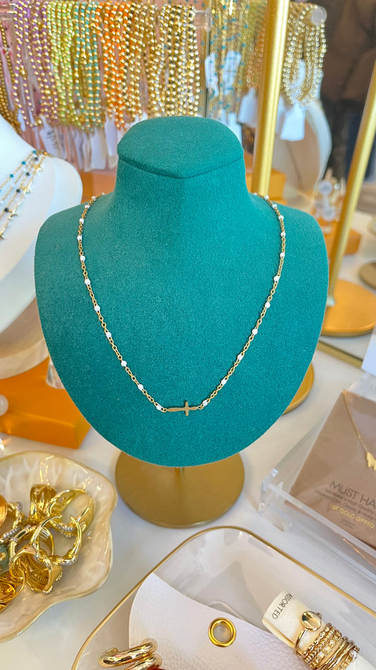 Beaded Cross Necklace