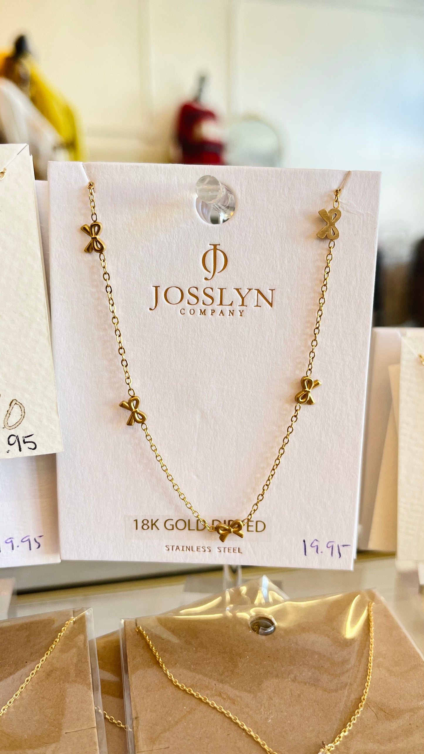 Gold Bow Necklace